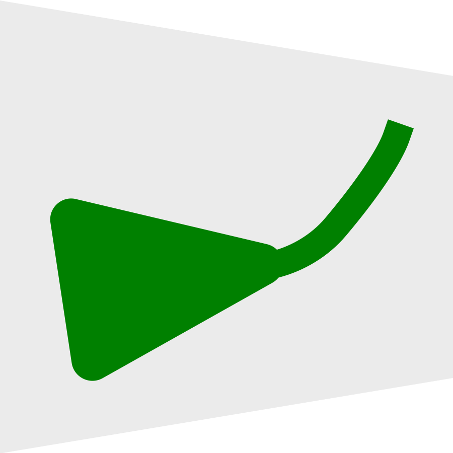 Grön symbol för att lossa en bergskil