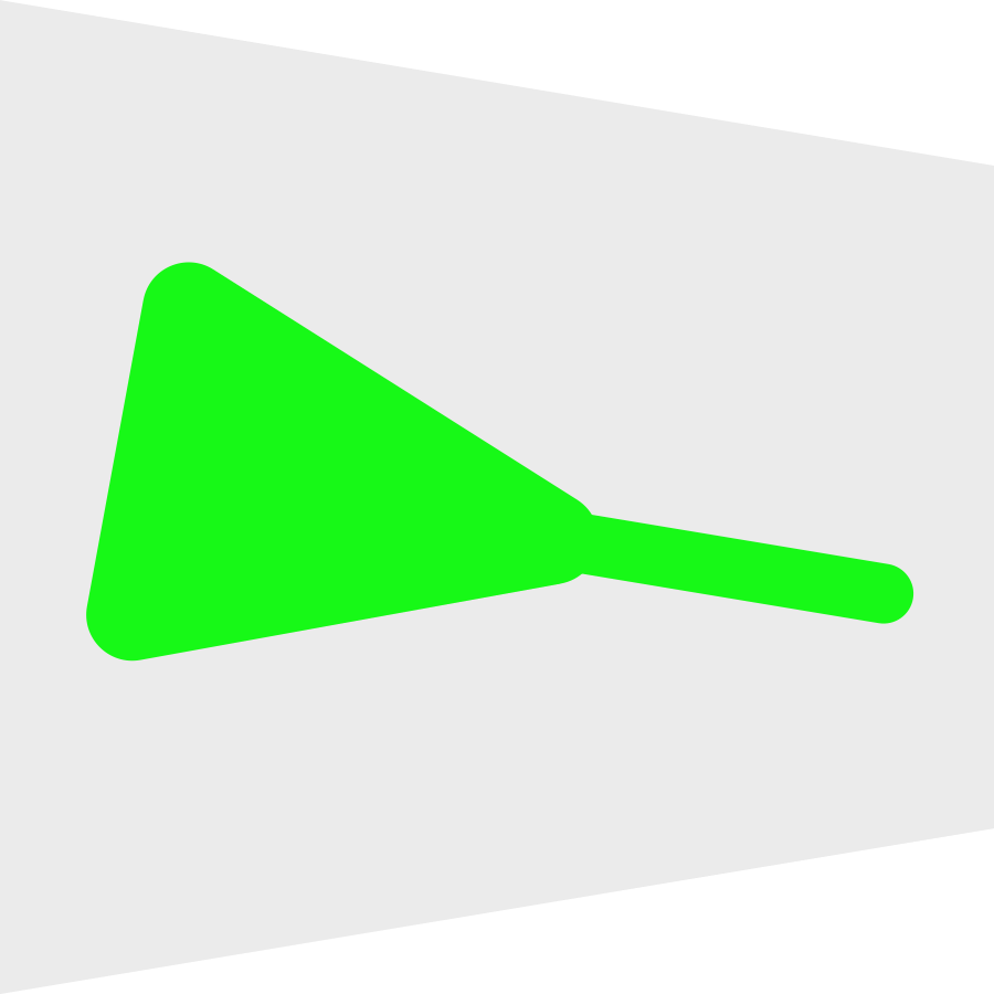 Ljusgrön symbol för att fästa en bergskil